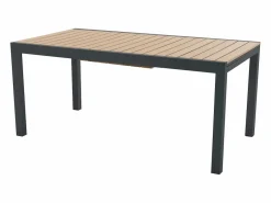MYLIA Comedores De Jardín|Comedor de jardín extensible aluminio poliwood L.170/230 cm + 6 sillones Antracita MACILA