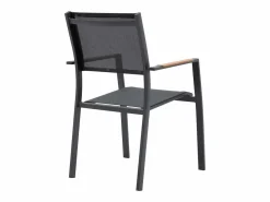 MYLIA Comedores De Jardín|Comedor de jardín extensible aluminio poliwood L.170/230 cm + 6 sillones Antracita MACILA