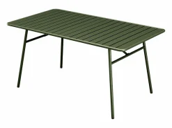 MYLIA Comedor de jardín metal mesa y 8 sillas apilables - Verde - MIRMANDE de Caqui Online