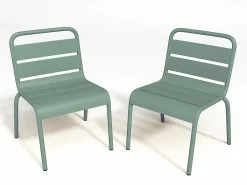 MYLIA Comedores De Jardín|Comedor de jardín para niños de metal - 1 mesa y 4 sillas