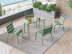 MYLIA Comedores De Jardín|Comedor de jardín para niños de metal - 1 mesa y 4 sillas