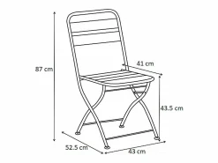 Comedor de jardín plegable de metal: Una mesa L.110 cm + 4 sillas - Verde caqui - MIRMANDE de^MYLIA Best