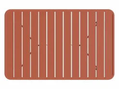 MYLIA Comedor de jardín plegable de metal: Una mesa L.110 cm + 2 bancos - Terracotta - MIRMANDE de Terracota Online