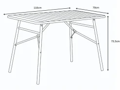 MYLIA Comedor de jardín plegable de metal: Una mesa L.110 cm + 2 bancos - Terracotta - MIRMANDE de Terracota Online