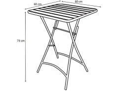MYLIA Comedores De Jardín|Comedor de jardín plegable de metal: Mesa L.60 cm + 2 sillas - - MIRMANDE
