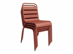 MYLIA Comedores De Jardín|Comedor jardín de metal mesa y 2 sillas apilables - MIRMANDE