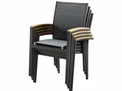 MYLIA Comedor jardín mesa extensible 180/240 y 8 sillones - NAURU Gris antracita Best