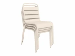 Comedor jardín metal - una mesa de 160 cm y 4 sillas apilables color - MIRMANDE^MYLIA