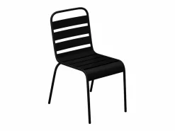 MYLIA Comedores De Jardín|Comedor jardín metal - una mesa L.160 cm y 4 sillas apilables - MIRMANDE