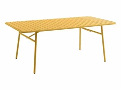 MYLIA Comedores De Jardín|Comedor jardín metal mesa An. 160 cm 2 sillas 4 sillas - Amarillo MIRMANDE