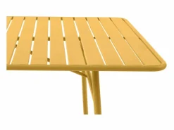 MYLIA Comedores De Jardín|Comedor jardín metal mesa An. 160 cm 2 sillas 4 sillas - Amarillo MIRMANDE