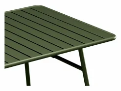 MYLIA Comedor jardín metal mesa y 8 sillones apilables - Verde - MIRMANDE de Caqui Discount