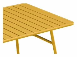 MYLIA Comedores De Jardín|Comedor jardín metal mesa y 8 sillones apilables - Amarillo - MIRMANDE