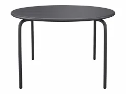 MYLIA Comedores De Jardín|Comedor jardín metal mesa redonda y 6 sillas apilables - MIRMANDE