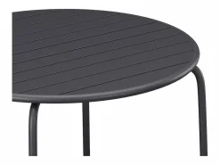 MYLIA Comedores De Jardín|Comedor jardín metal mesa redonda y 6 sillas apilables - MIRMANDE