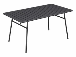 MYLIA Comedor jardín metal mesa y 8 sillas apilables - MIRMANDE de Gris antracita Best