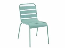 MYLIA Comedor jardín metal mesa+4sillas apilables Verde - MIRMANDE Verde almendra Best