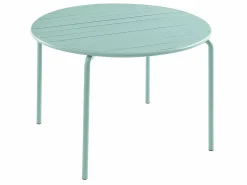 MYLIA Comedor jardín metal mesa+4sillas apilables Verde - MIRMANDE Verde almendra Best