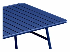 MYLIA Comedor jardín metálico mesa y 8 sillones apilables Azul noche - MIRMANDE de Azul oscuro