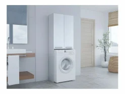 TOPESHOP COMO - Mueble para lavadora de estilo moderno - 183x64x30 - 2 puertas+4 baldas Blanco Online