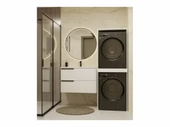 TOPESHOP COMO - Mueble para lavadora y secadora - Mueble ahorraespacio - Blanco New