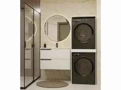 TOPESHOP COMO - Mueble para lavadora y secadora - Mueble ahorraespacio - Blanco New