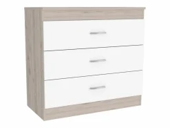 TuHome Comoda Melia en melamino con 3 cajones de rieles metalicos , , 75.7 cm X 80 cm X 39.8 cm Multicolor