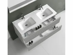 Mueble De Baño Con Doble Lavabo|Composición bañera doble 5 piezas VENERE mate