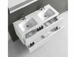 Composición bañera doble 5 piezas VENERE mate Blanco New