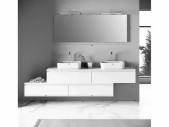 Mueble De Baño Con Doble Lavabo|Composición lavabo doble 9 piezas ASTRA Havana