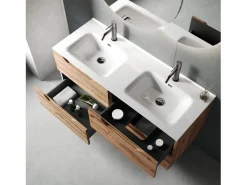 Composición lavabo doble SOLMIRA roble nudos^ Sale