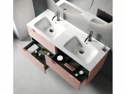 Mueble De Baño Con Doble Lavabo|Composición lavabo doble SOLMIRA empolvado