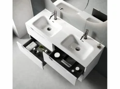 Mueble De Baño Con Doble Lavabo|Composición lavabo doble SOLMIRA mate