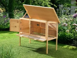 Vente-unique Cama De Animales De Compañía|Conejera con patas para conejos y roedores - Ancho 91 x Prof. 45 x Alt. 70 - LAPIUS