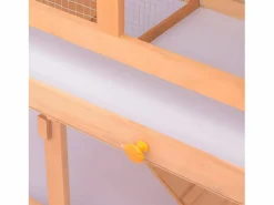 Conejera jaula de animales con patio exterior madera ES735397 Marru00f3n Online