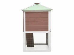 Conejera jaula de animales con doble piso de madera marrón ES380558^ Discount
