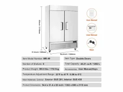 Electrodomésticos De Frío|Congelador Comercial SucceBuy 1 100 L Vertical 2 Puertas