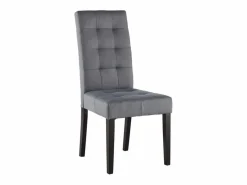 Vente-unique Conjunto 2 sillas VILLOSA - Tela y Patas de madera Gris New