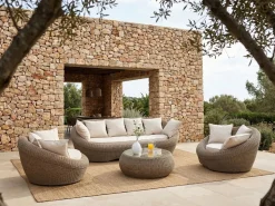 MYLIA Salones De Jardín|Conjunto 2 sillones jardín resina color marrón - WHITEHEAVEN