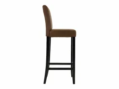 Vente-unique Conjunto 2 taburetes bar SANTOS - Aspecto piel envejecida Color natural oscuro / Marru00f3n chocolate Outlet