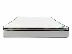 NATUREA Conjunto 160 x 200 cm Queen size somier tapizado + colchón de muelles ensacados 7 zonas - MIREZA de Blanco New
