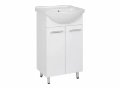 Conjunto para baño de pie 50 cm Armario con lavabo Columna 50 cm Semicolumna Armario superior Lupo^ Discount
