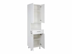 Conjunto para baño de pie 55 cm Armario con lavabo Columna 50 cm Cómoda Armario superior Lupo Blanco Discount