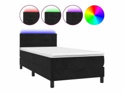 Cama Continental Boxspring|Conjunto Boxspring - 80x200 cm colchón y LED terciopelo ES606301