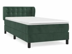 Conjunto Boxspring - 90x200 cm + Somieres + colchón terciopelo oscuro ES39600 Verde Outlet