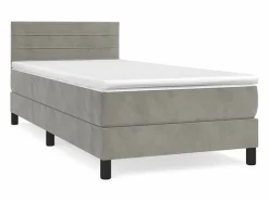 Conjunto Boxspring - 80x200 cm + colchón terciopelo claro ES689838^ Best