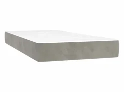 Conjunto Boxspring - 80x200 cm + colchón terciopelo claro ES689838^ Best