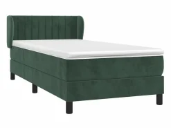Cama Continental Boxspring|Conjunto Boxspring - 90x200 cm + Somieres + colchón terciopelo oscuro ES38171