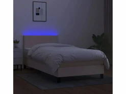 Conjunto Boxspring - 80x200 cm + Somieres + colchón + LED tela ES45263^ Outlet