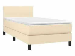 Cama Continental Boxspring|Conjunto Boxspring - 90x200 cm + Somieres + colchón + LED tela ES44949